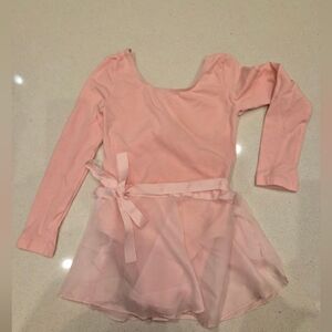 Danshow Light Pink Long Sleeve Ballet Dance Leotard With Skirt Tutu Sz 4-6 NWOT